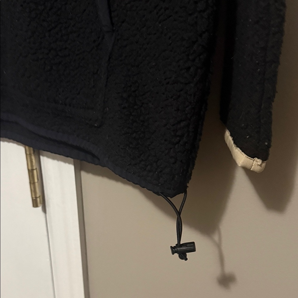 🖤 **J.Crew Polartec® Fleece Half-Zip Pullover – Black w/ Tan Trim (XS)** 🤍 - Picture 5 of 10